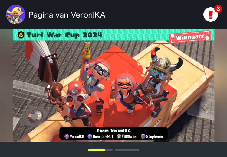 Het menu voor het versturen van afbeeldingen naar SplatNet 3