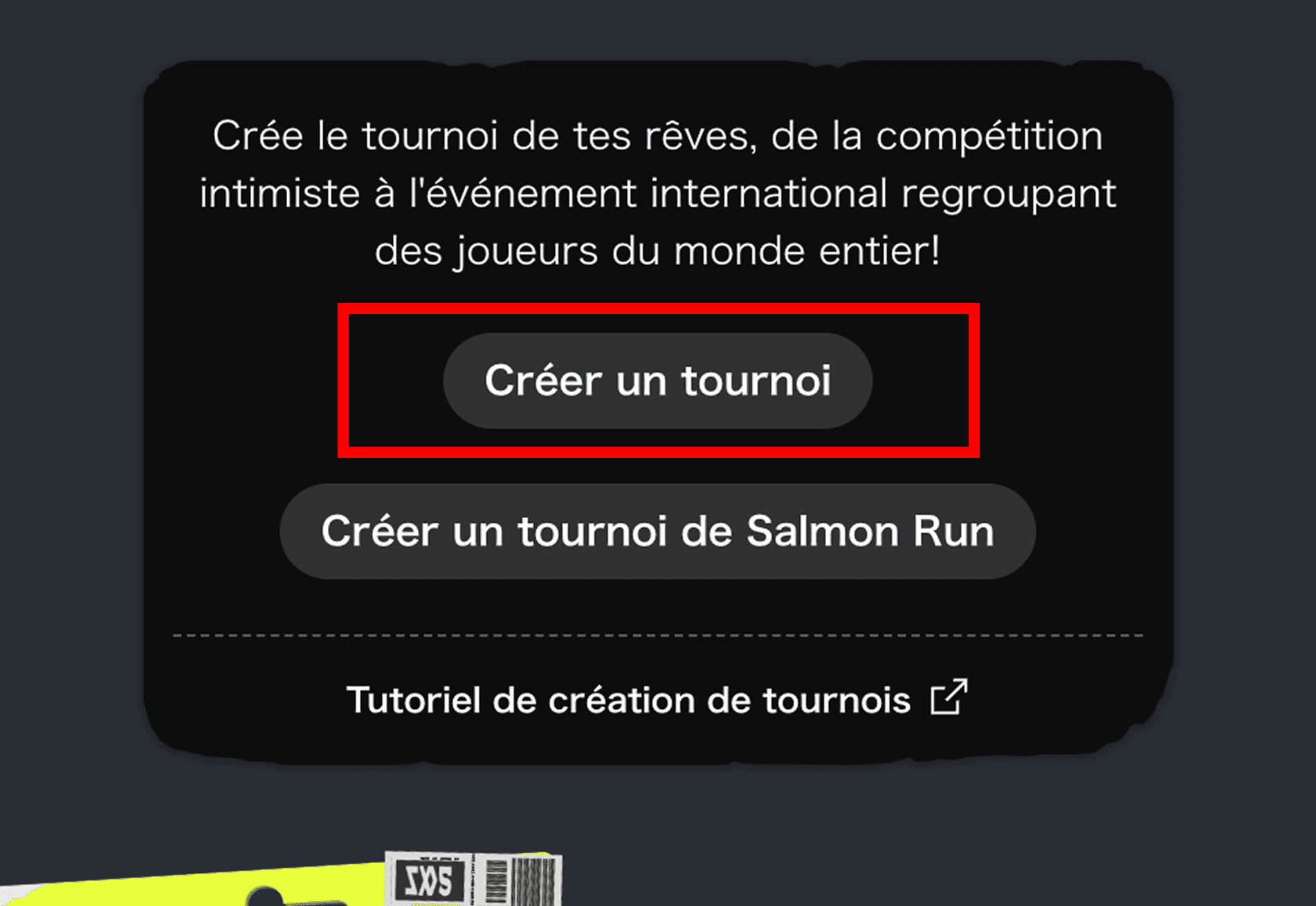 (Bouton « Créer un tournoi »)