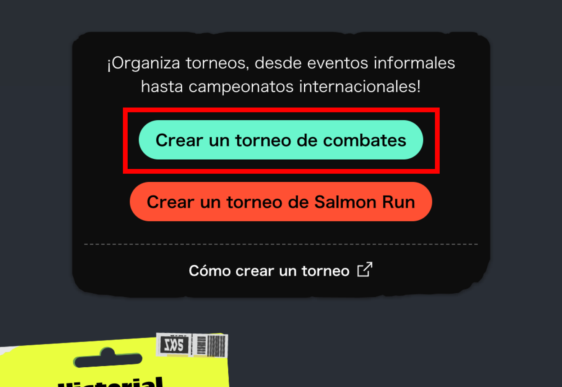 Imagen del botón de crear un torneo