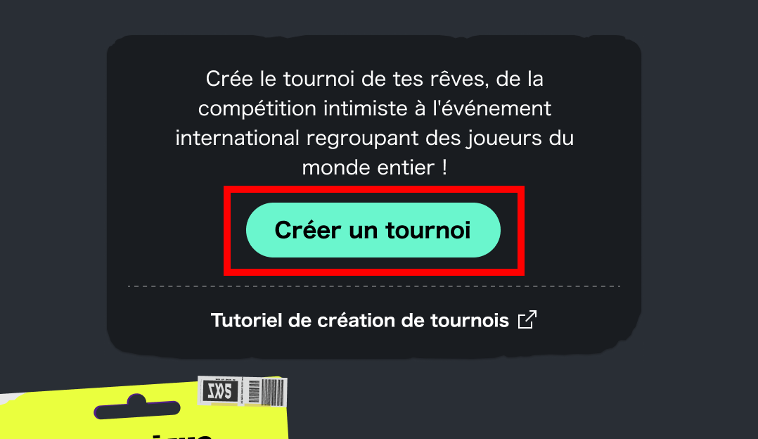 (Bouton « Créer un tournoi »)