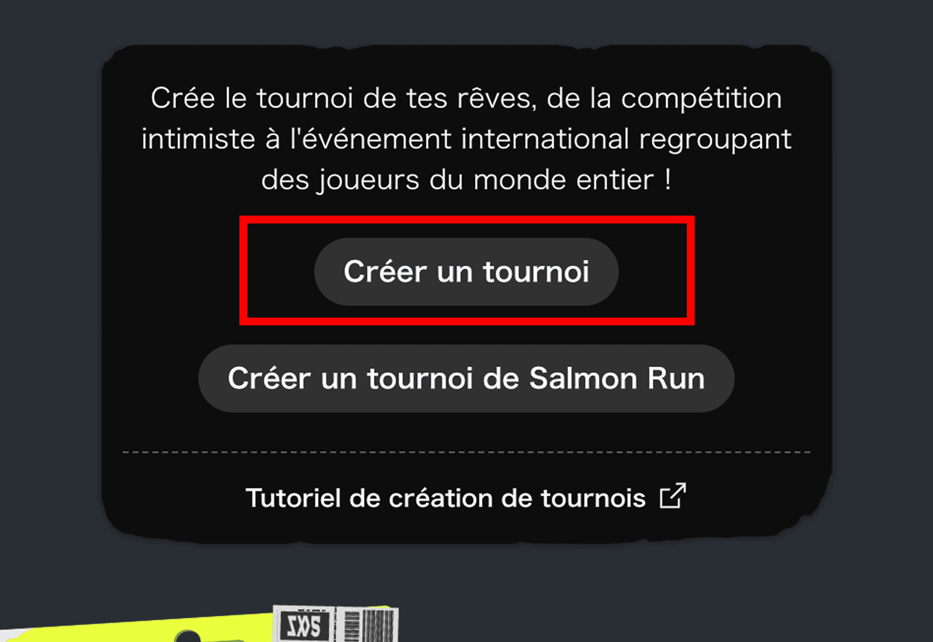 (Bouton « Créer un tournoi »)