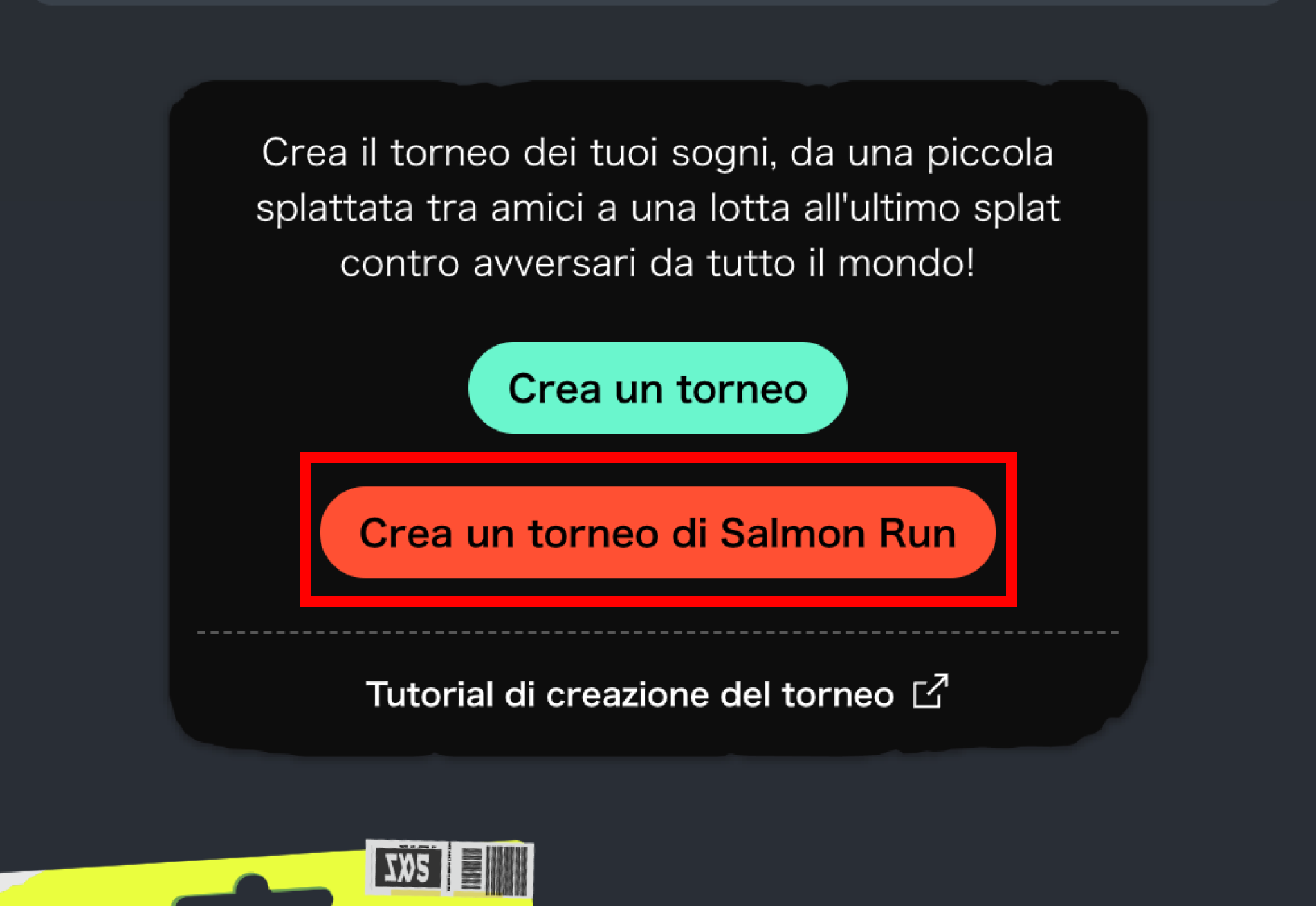 Immagine dell'opzione Crea un torneo