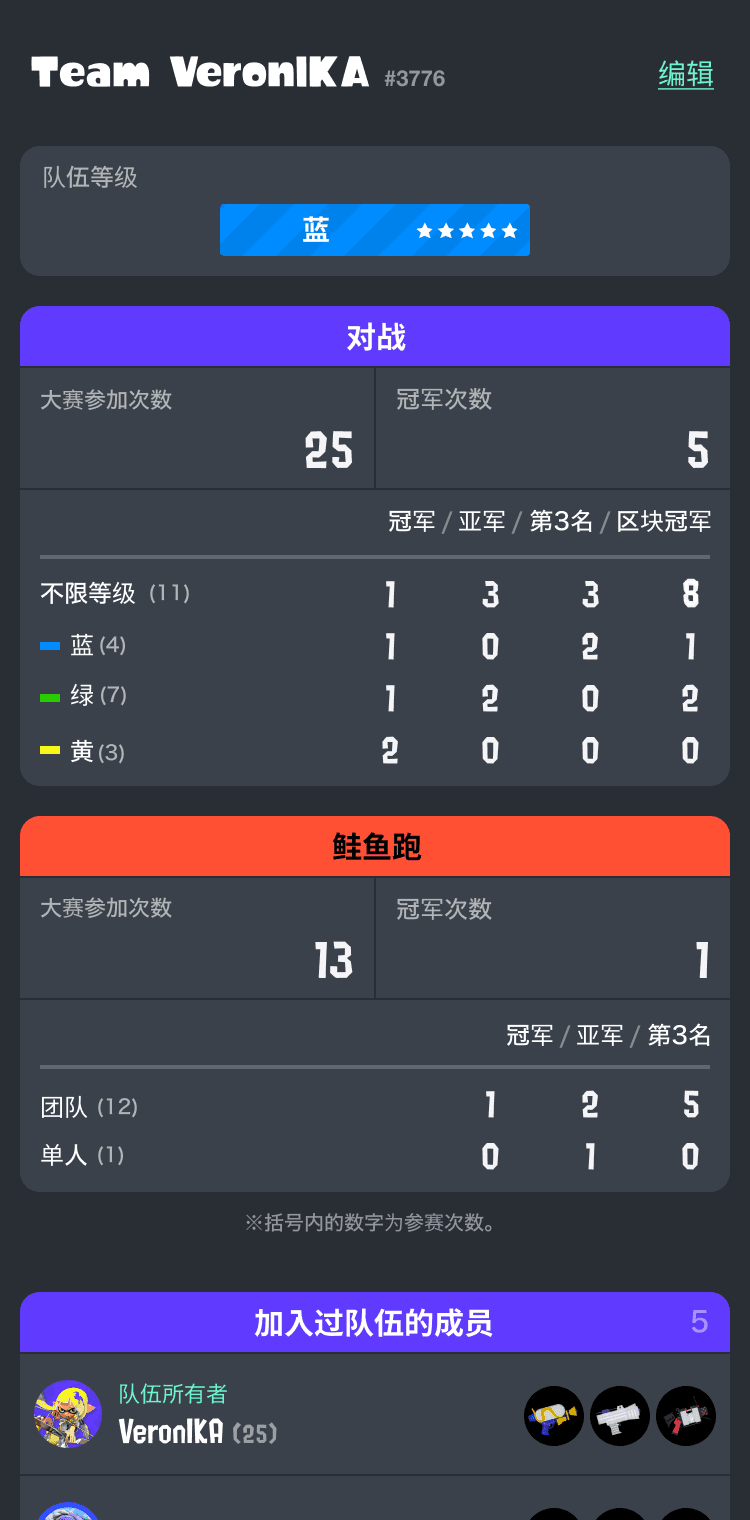 队伍页面的示意图