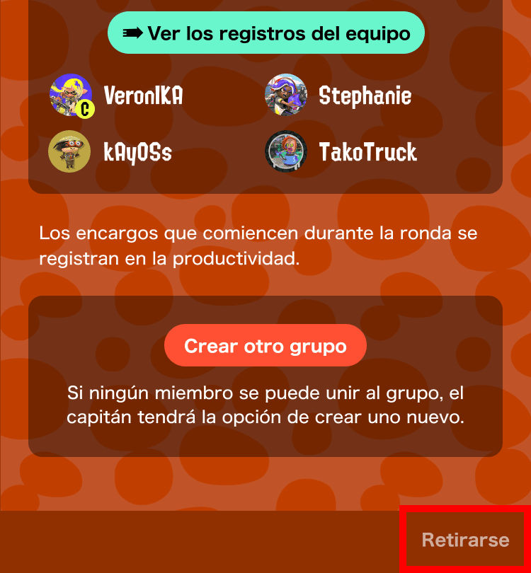 Imagen de la opción de retirarse