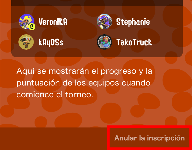 Imagen de la opción de retirarse del torneo