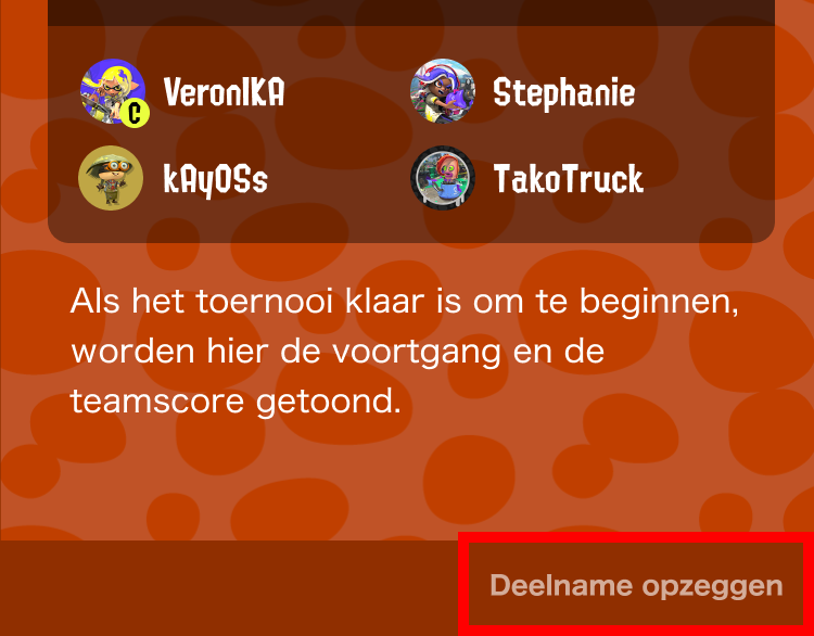Afbeelding van de knop DEELNAME OPZEGGEN.