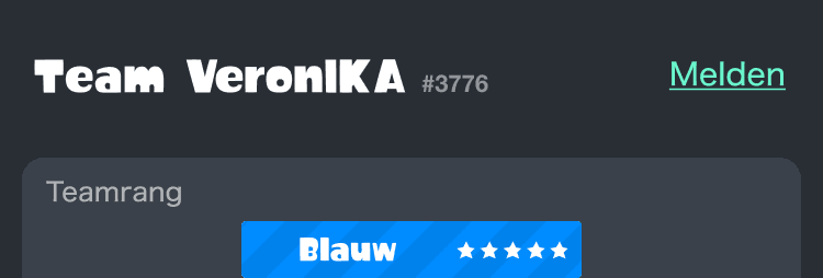 Afbeelding van de knop MELDEN onderaan de teampagina.