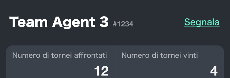 Immagine dell'opzione per segnalare una squadra in alto a destra sulla pagina della squadra