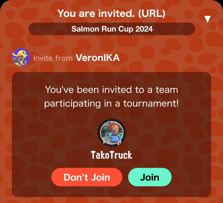 Screenshot of Join from an Invite Link.
