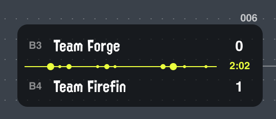 Screenshot of "Team is in a match" display in tournament bracket.