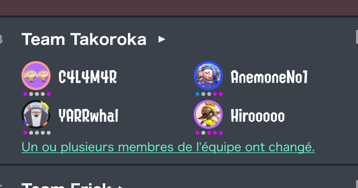 (Historique d'édition d'une équipe)