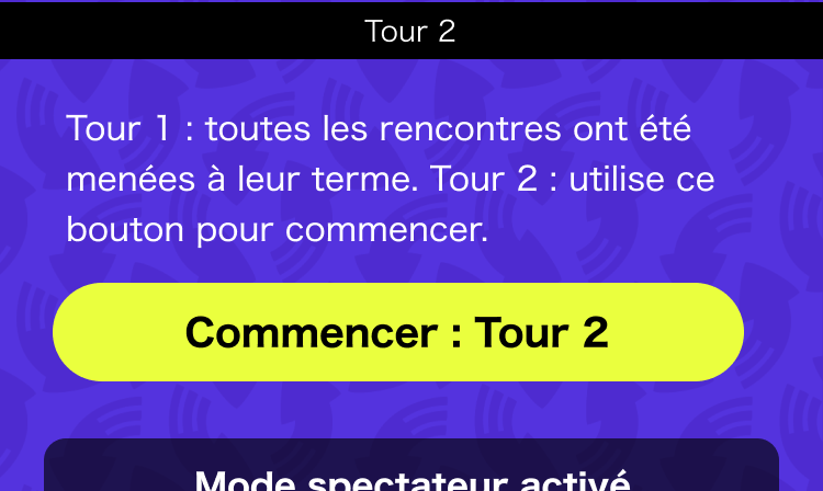 (Bouton de démarrage du tour dans la section Navigation)