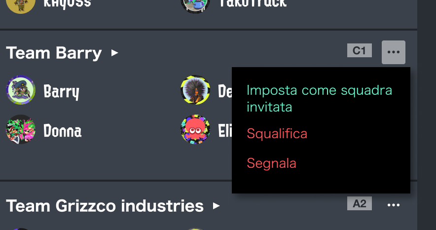 Immagine delle impostazioni nello schermo di invito