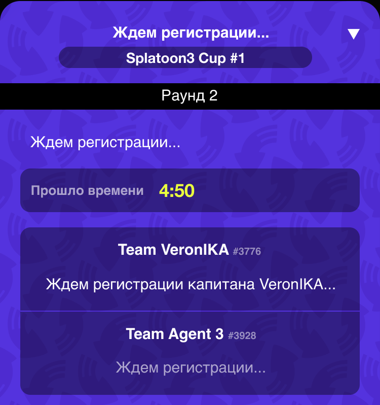 Изображение экрана ожидания регистрации участников боя