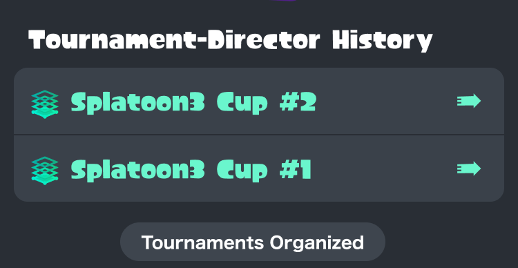 Screenshot of tournaments that have been hosted as director or codirector.